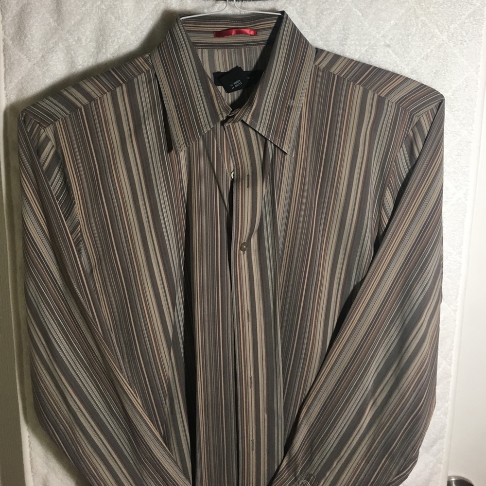 Calvin Klein Brown Stripes Button Down