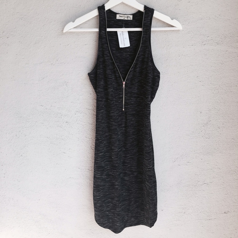 NEW WITH TAGS! Bodycon Front-Zip Mini Dress