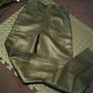 Leather high waisted pants