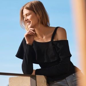 NWT! Anthropologie Asymmetrical Ruffle Top