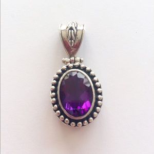 NEW- 925 Sterling Silver Pendant with amethyst
