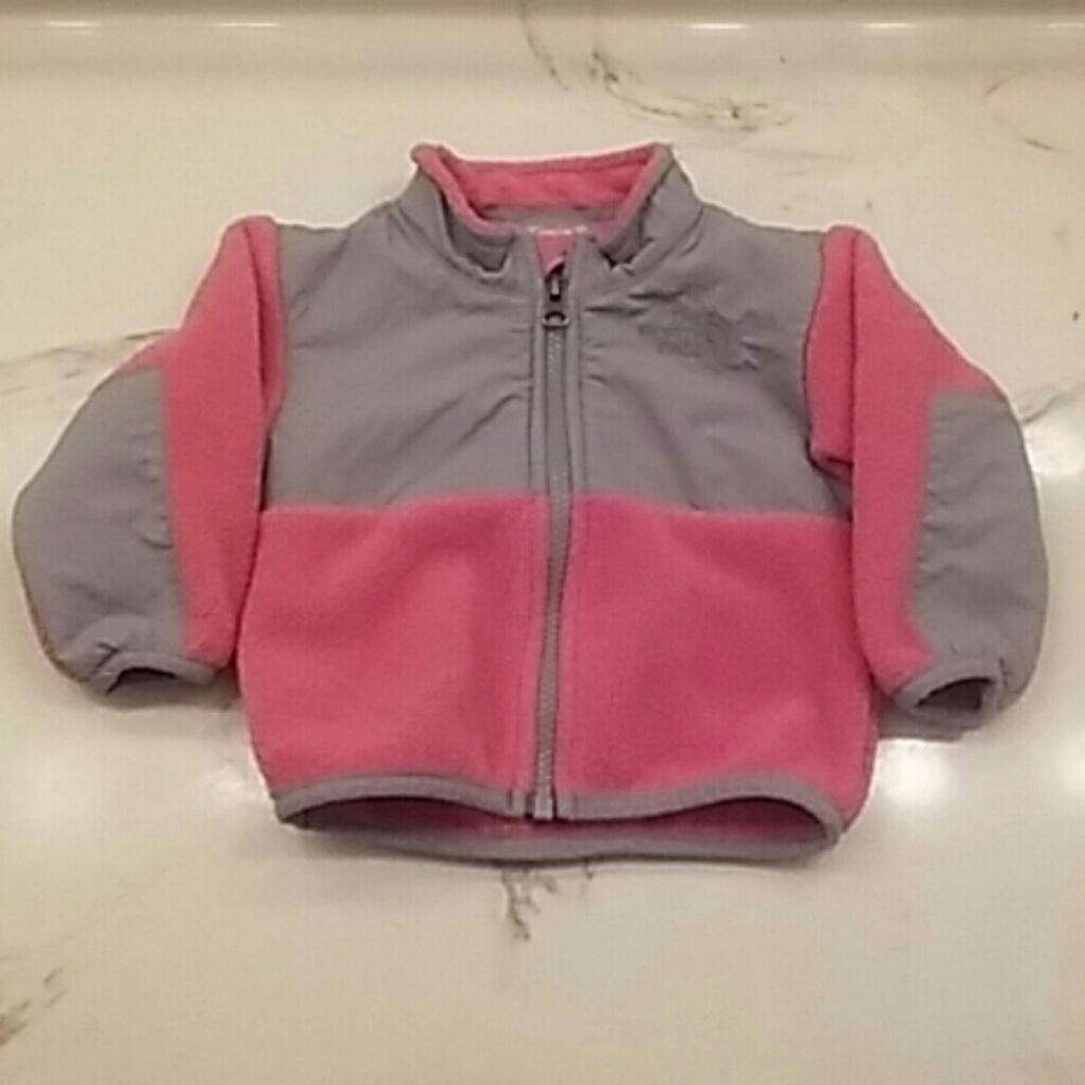 The North Face Pink Gray Girls Jacket 3-6M