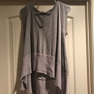 Gray V-Neck Tank