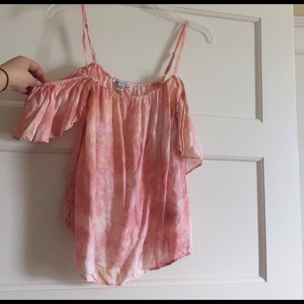 American eagle off the shoulder tie dye top