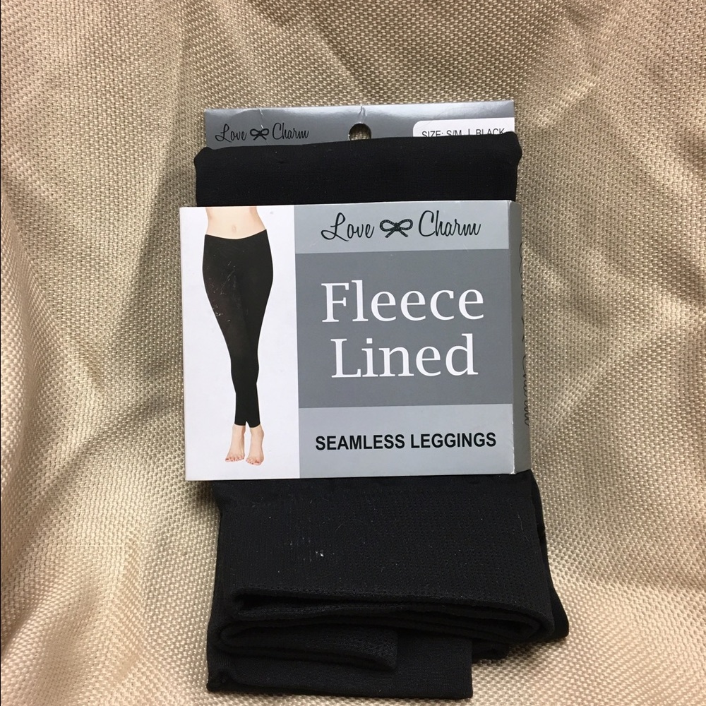 Black Fleece Lined Seamless Leggings