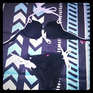 Victorias secret pink push up bikini top bottom