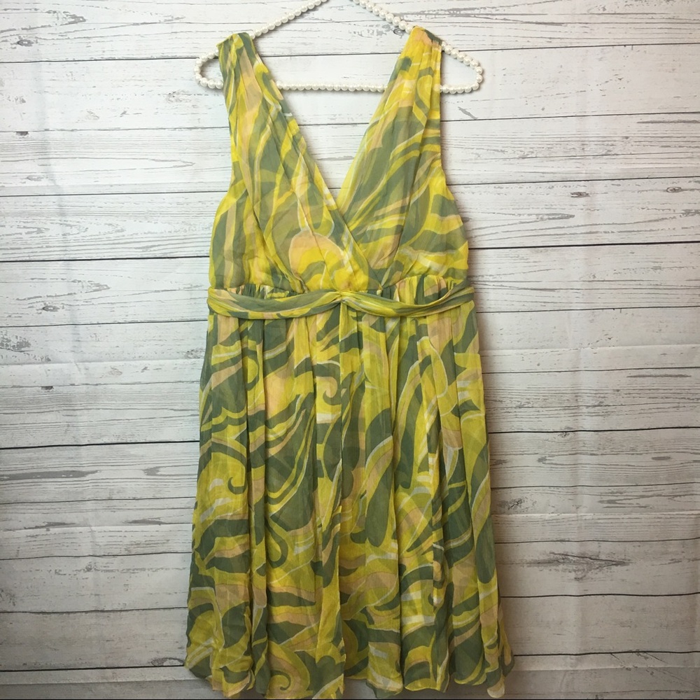 Anthropology Postmark Crinkled Chiffon Silk Sz 10