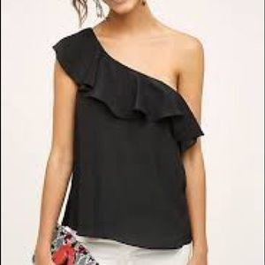 NWT! Anthropologie Silk One Shoulder Blouse