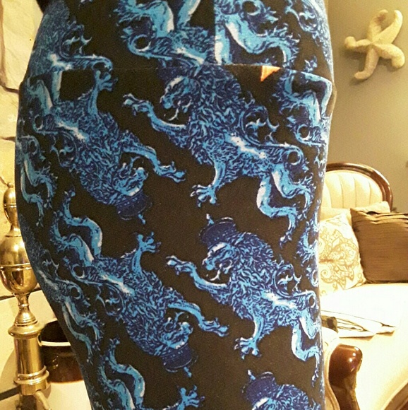 Lularoe Unicorn Rare Blue Dragons - Picture 3 of 5