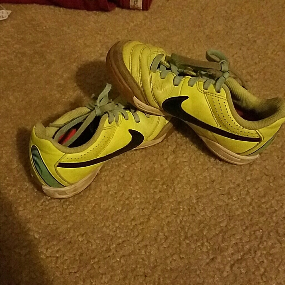 Neon Nike Jr support shoes