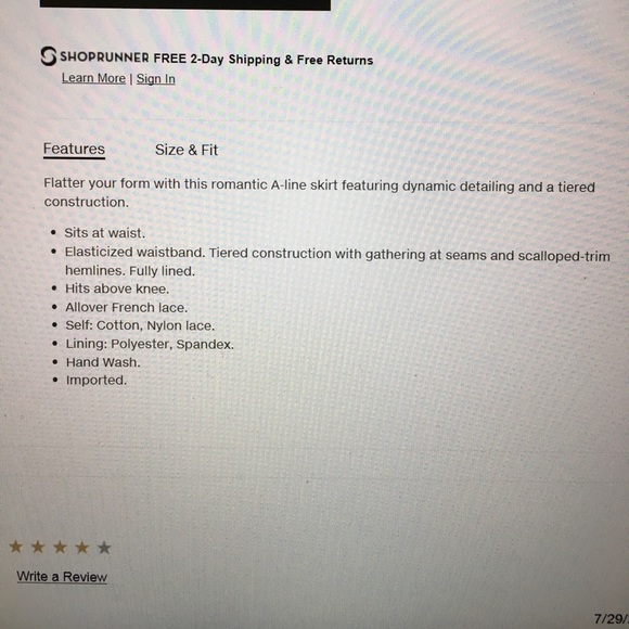 Final Sale! BCBG Justina Tiered Lace Skirt ♥ - Picture 5 of 6