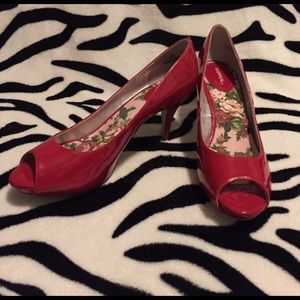 Red Open-Toe Heels