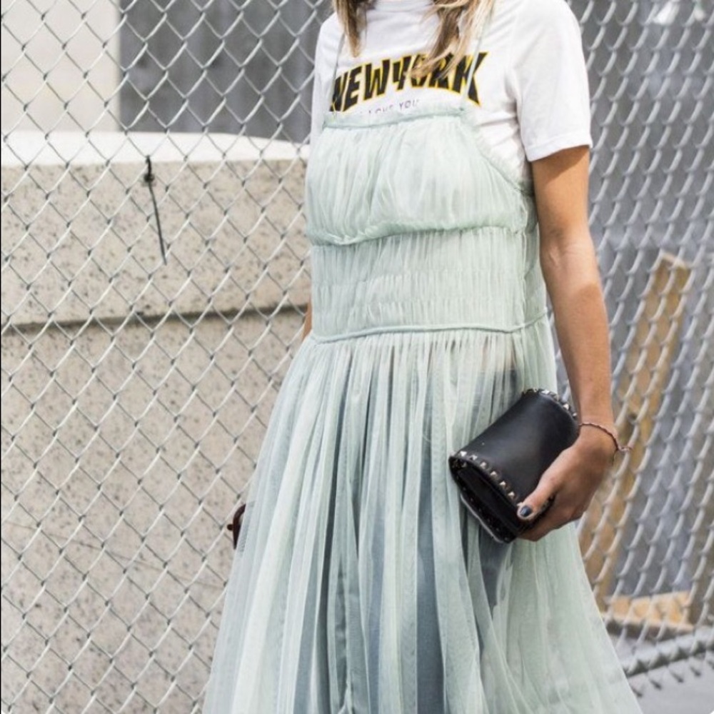 Zara Gathered Tulle Dress