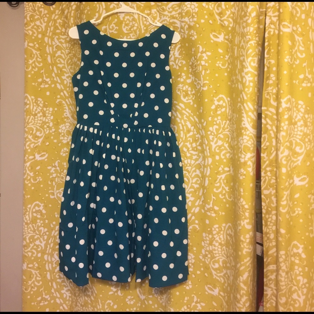 SOLD Modcloth Emily Fin Abigail Dots teal - Picture 2 of 3