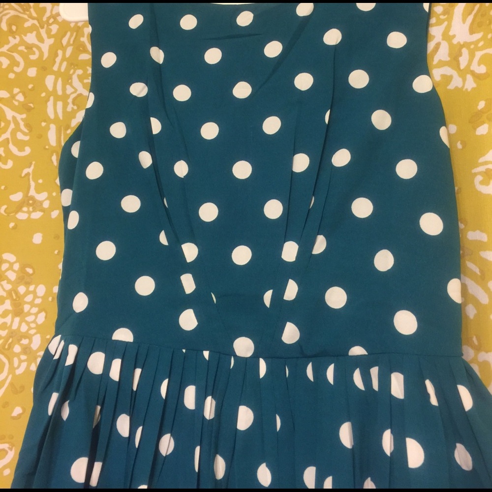 SOLD Modcloth Emily Fin Abigail Dots teal - Picture 3 of 3
