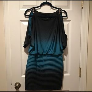 Black and blue ombré dress