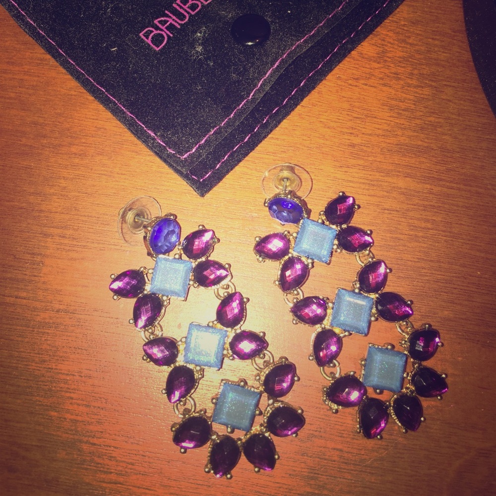 Baublebar Purple and blue gem earrings