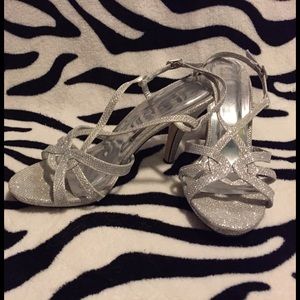 Silver Sparkly Prom Heels