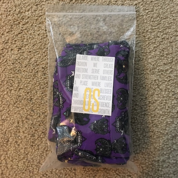 🆕 LULAROE OS LEGGINGS - PURPLE WITH OWLS 🦉🦄 - Picture 3 of 3