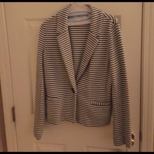 Black and white knit blazer