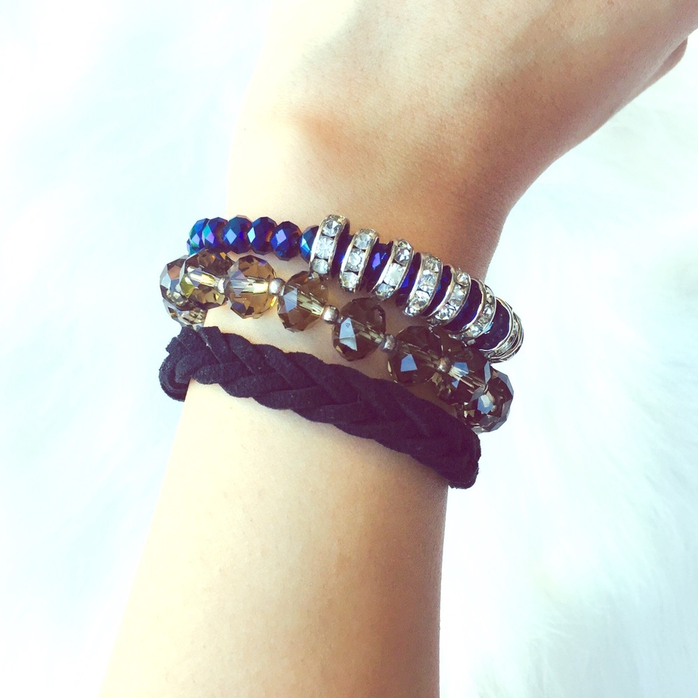 Black Leather Bracelet NWOT