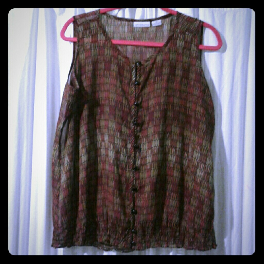 Sheer Sleeveless Blouse