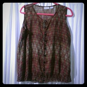 Sheer Sleeveless Blouse