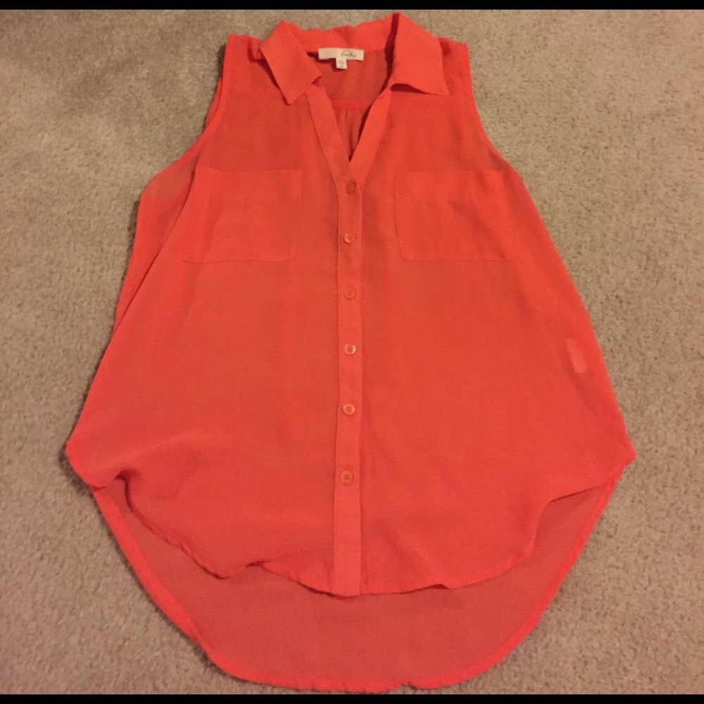 Lush chiffon collared tank