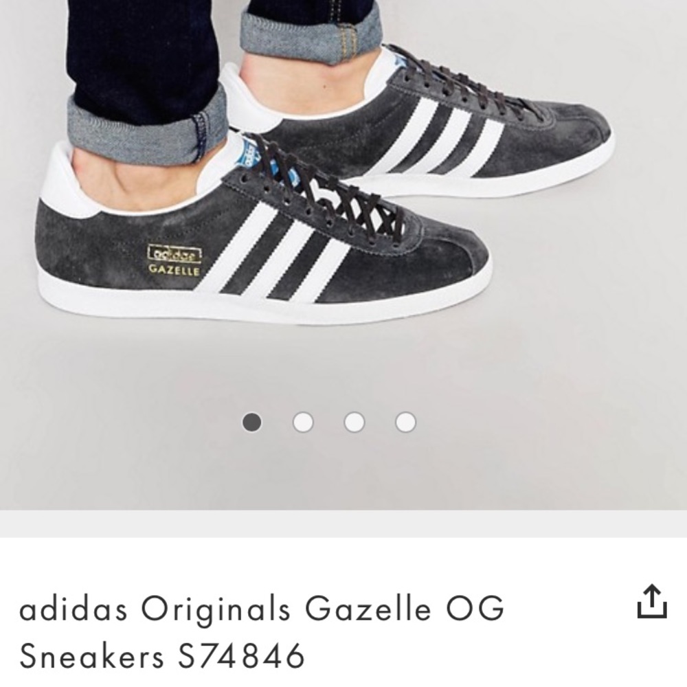 Adidas gazelle OG originals. Dark grey unisex