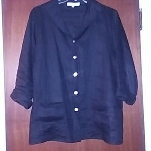 Black linen Christopher Calvin shirt