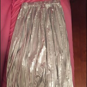 Metallic midi pleated skirt for sale