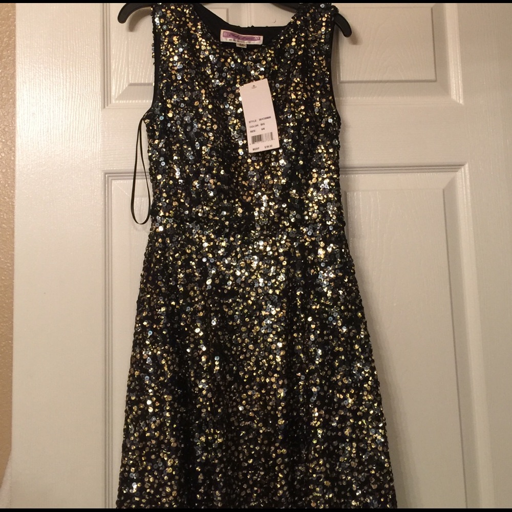 Black and Gold sequence dress