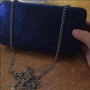 Blue glitter purse