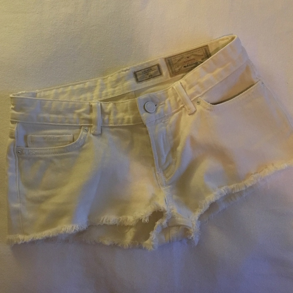 All Saints White Denim Shorts
