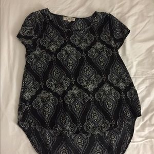 Black Flowered Patterned Blouse