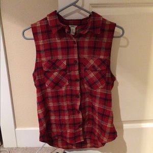 Forever 21 flannel button down tank top size S