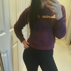 American Eagle Outfitters maroon cropped hoodie