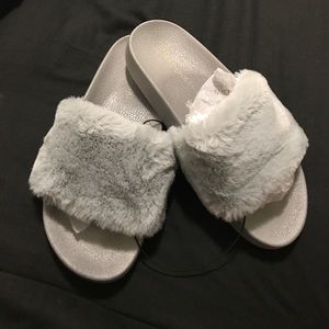 Faux Fur Slide Sandals