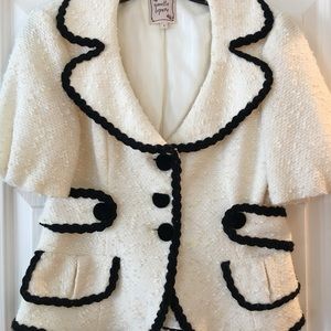 Nanette Lepore Wool Short Sleeve Blazer Jacket