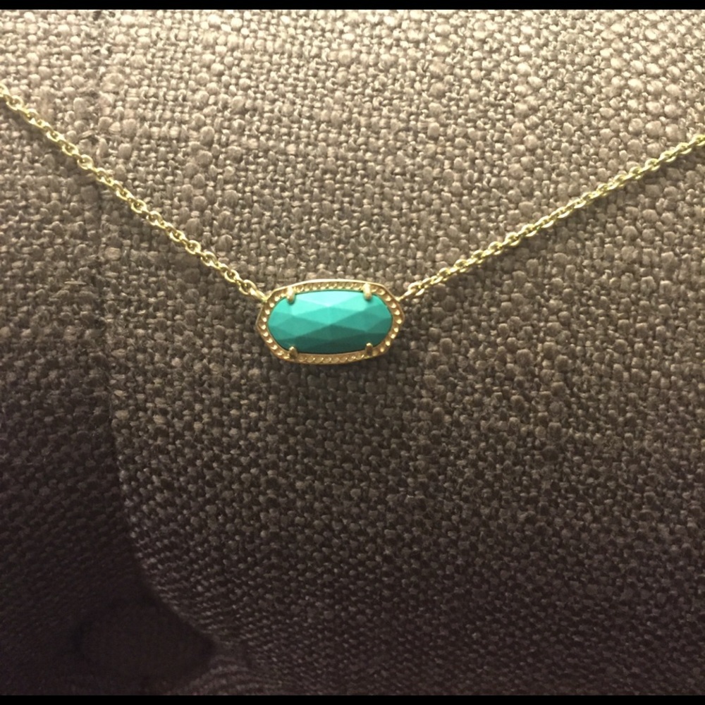 Elisa Gold Pendant Necklace In Turquoise