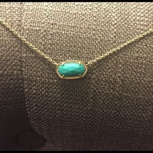Elisa Gold Pendant Necklace In Turquoise