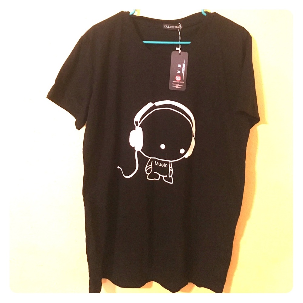 Men's black "music" tshirt
