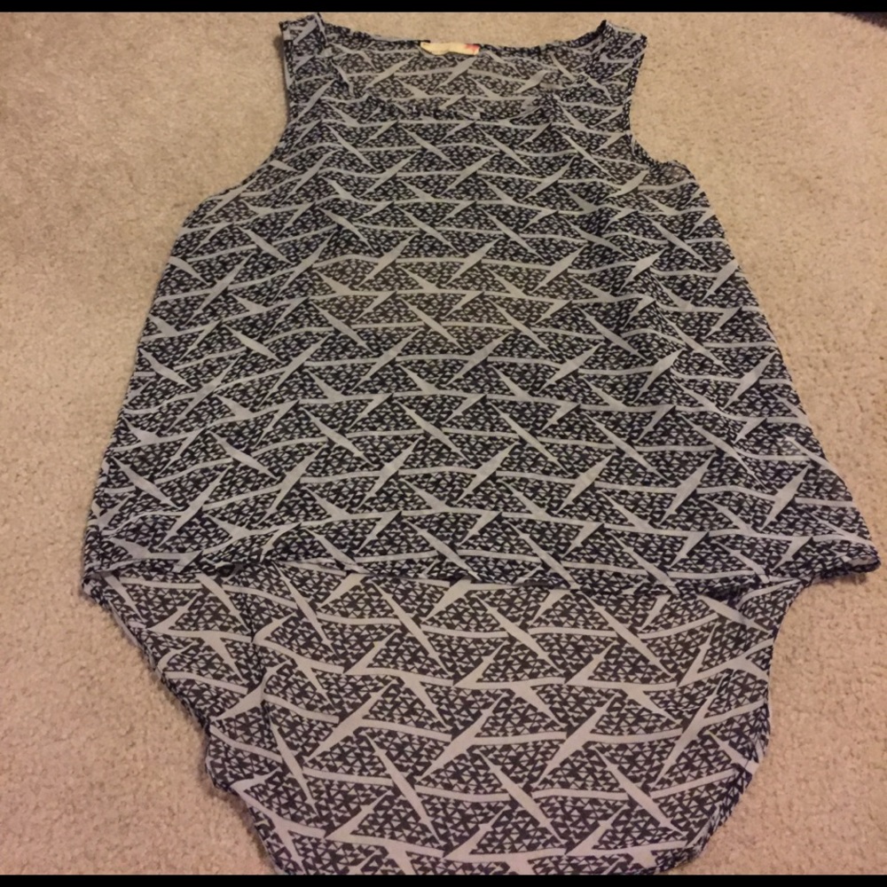 Chiffon tank top with open back