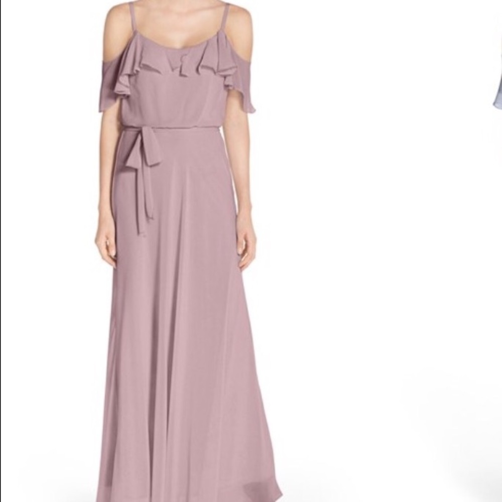 Nouvelle AMASALE Cold Shoulder A-Line Chiffon Gown
