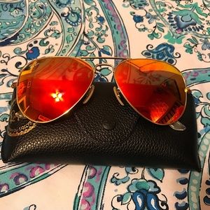 Ray-Ban Orange Flash Gold Aviator Sunglasses