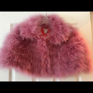 Lapis turkey feather shrug