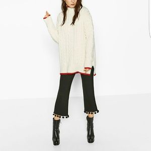 Never worn zara pom pom trousers! Size S!