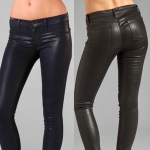 J Brand Super Skinny Wax Coat Black Jeans