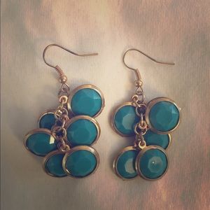 Teal/blue Dangle Earrings