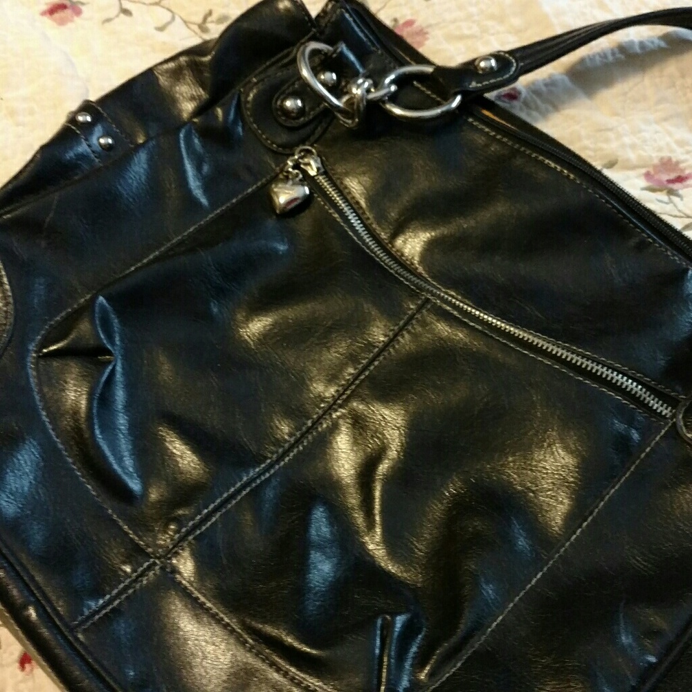 Black leather purse